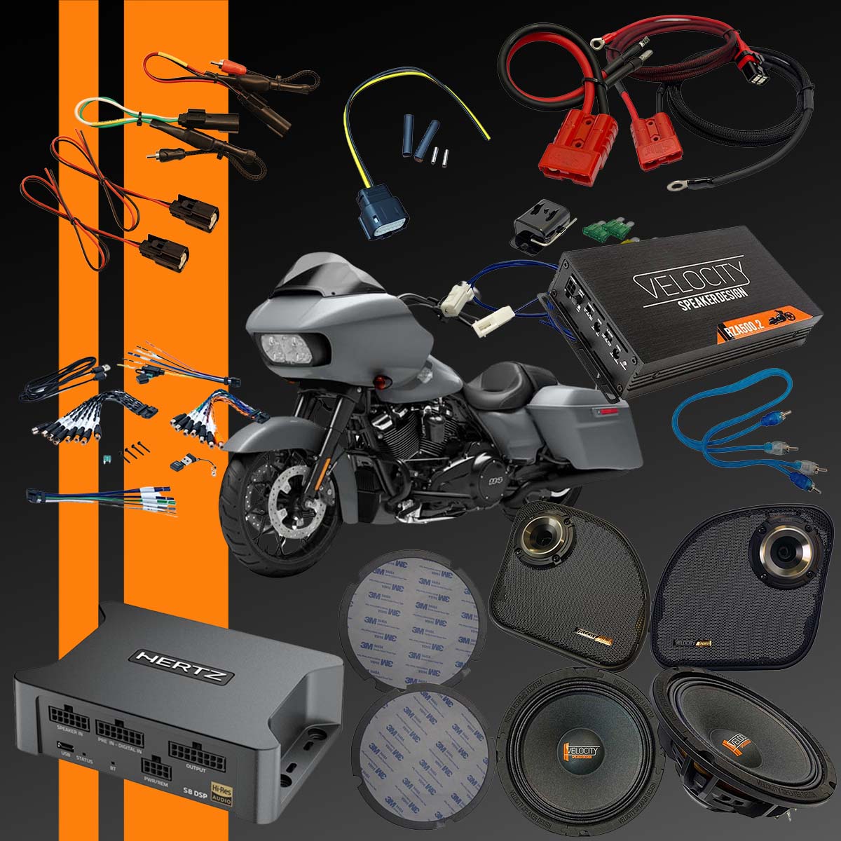 Fairing speaker and amp and DSP package, Velocity for 2015-2023 Road Glide, non-CVO
