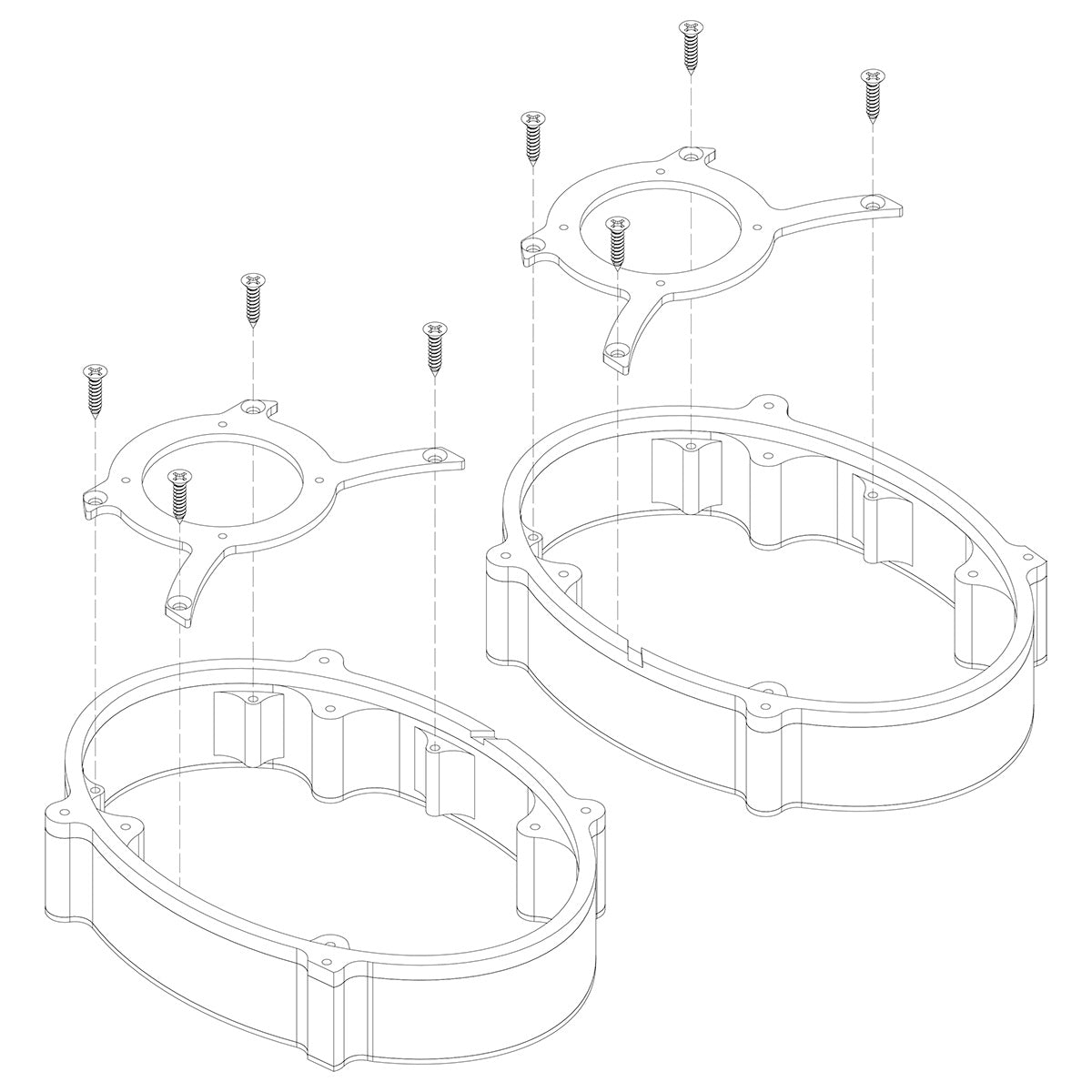 Exploded diagram 5x7 to 6x9 adapters