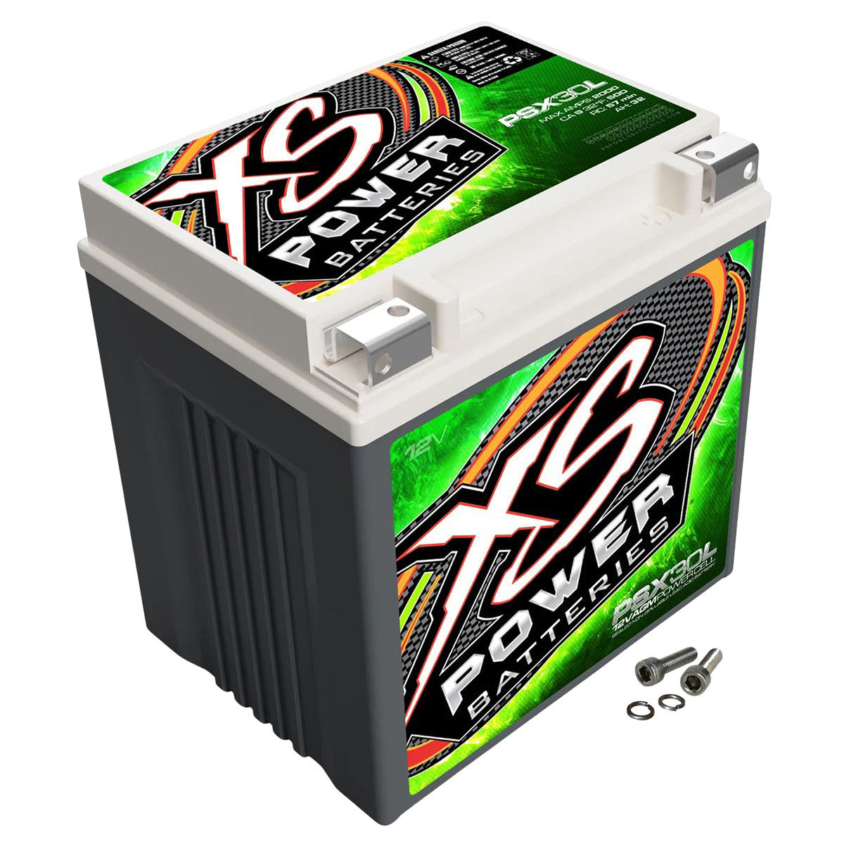 XPS Power battery with green and black design on a white background
