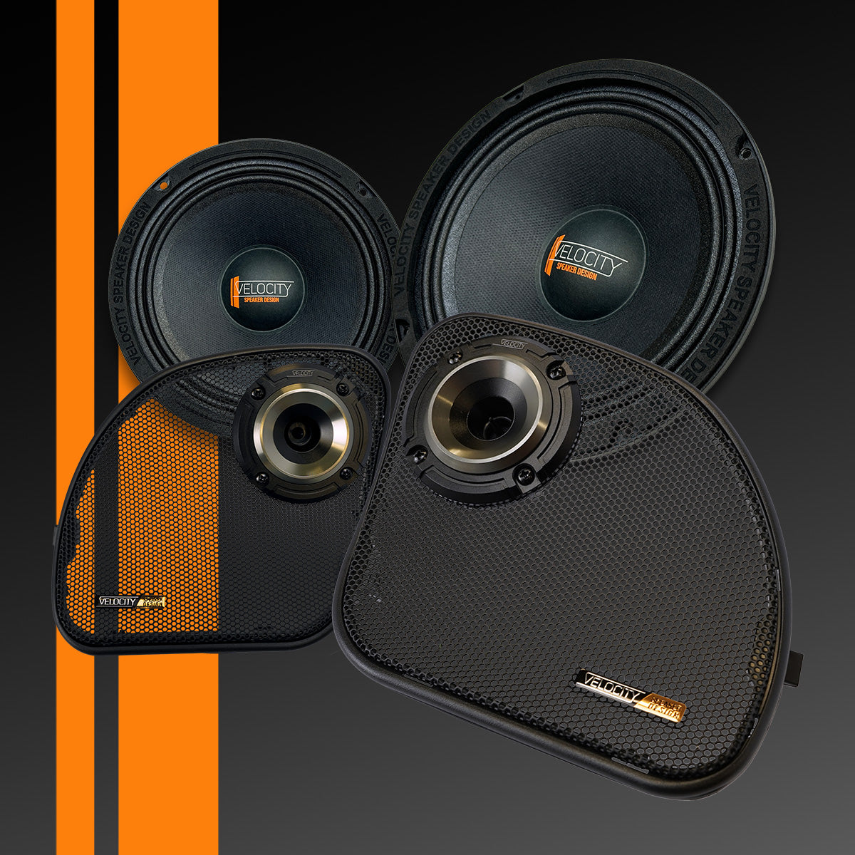 Velocity OverDrive 6.5 inch Road Glide Pro Speaker Kit - Speakers for Motorcycles Audio -