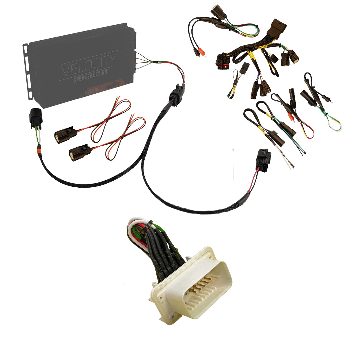 Fairing harnesses for 2021-2023 Harley bagger for installation of aftermarket amp