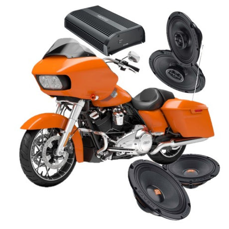 2023 Road Glide American Hard Bag, Harley motorcycle audio system Kit with speakers, amplifiers and Radio SoundStream Display Compatible with Select 2014+ Road Glide, Street Glide, Ultra & CVO Motorcycles, Harley-Davidson