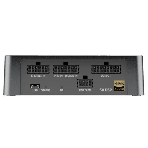 "Close-up of connection receptacles on Hertz S8 DSP – for Harley-Davidson Street Glide and Road Glide and CVO"