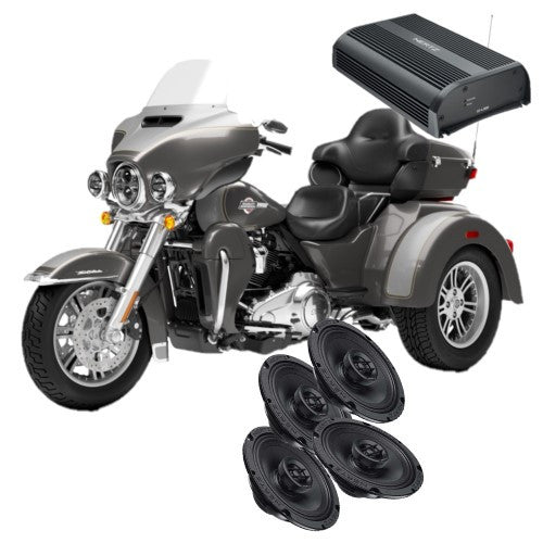 American Hard Bag, Harley motorcycle audio system Kit with speakers, amplifiers and Radio SoundStream Display Compatible with Select 2014+ Road Glide, Street Glide, Ultra & CVO Motorcycles, Harley-Davidson