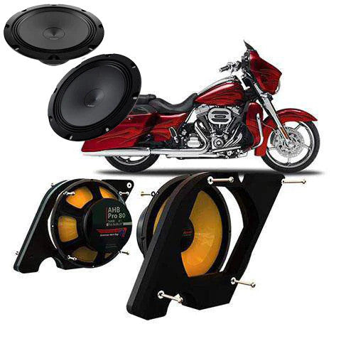 American Hard Bag, Harley motorcycle audio system Kit with speakers, amplifiers and Radio SoundStream Display Compatible with Select 2014+ Road Glide, Street Glide, Ultra & CVO Motorcycles, Harley-Davidson