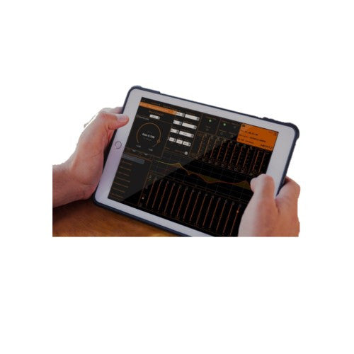 "Close-up of tuning controls on Hertz S8 DSP – custom sound settings for Harley-Davidson Street Glide and Road Glide."