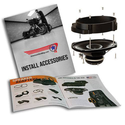 American Hard Bag, Harley motorcycle audio system Kit with speakers, amplifiers and Radio SoundStream Display Compatible with Select 2014+ Road Glide, Street Glide, Ultra & CVO Motorcycles, Harley-Davidson