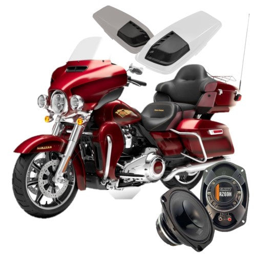 ultra coax lid2  American Hard Bag, Harley motorcycle audio system Kit with speakers, amplifiers and Radio SoundStream Display Compatible with Select 2014+ Road Glide, Street Glide, Ultra & CVO Motorcycles, Harley-Davidson
