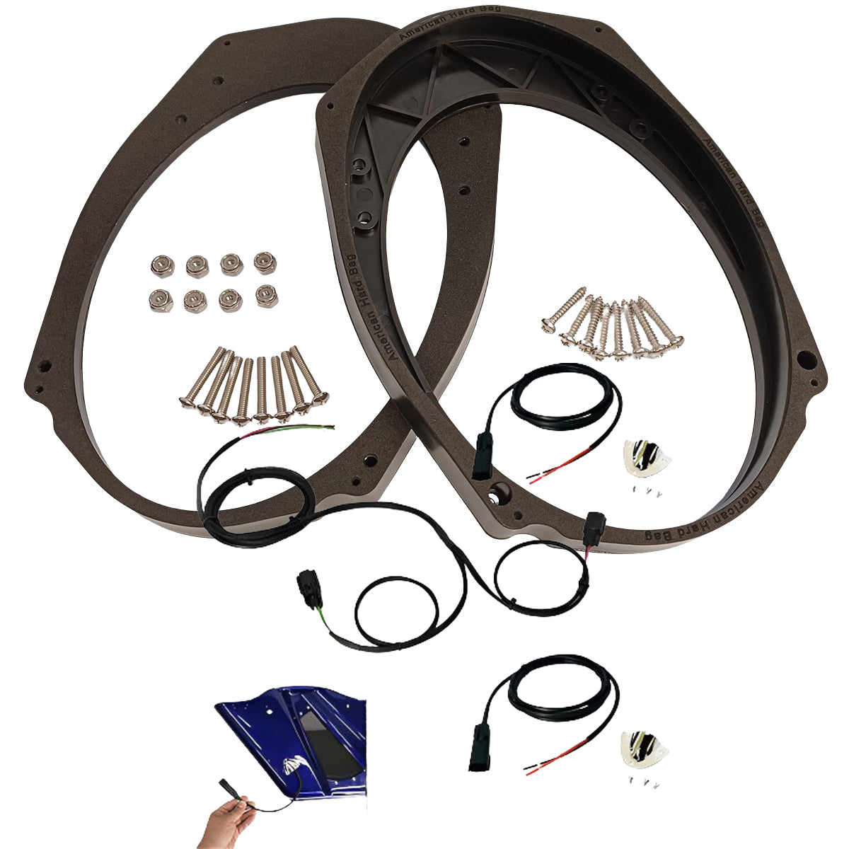 Harley 5x7" to 6x9" Speaker Adapters for Saddlebag Lids 98-13