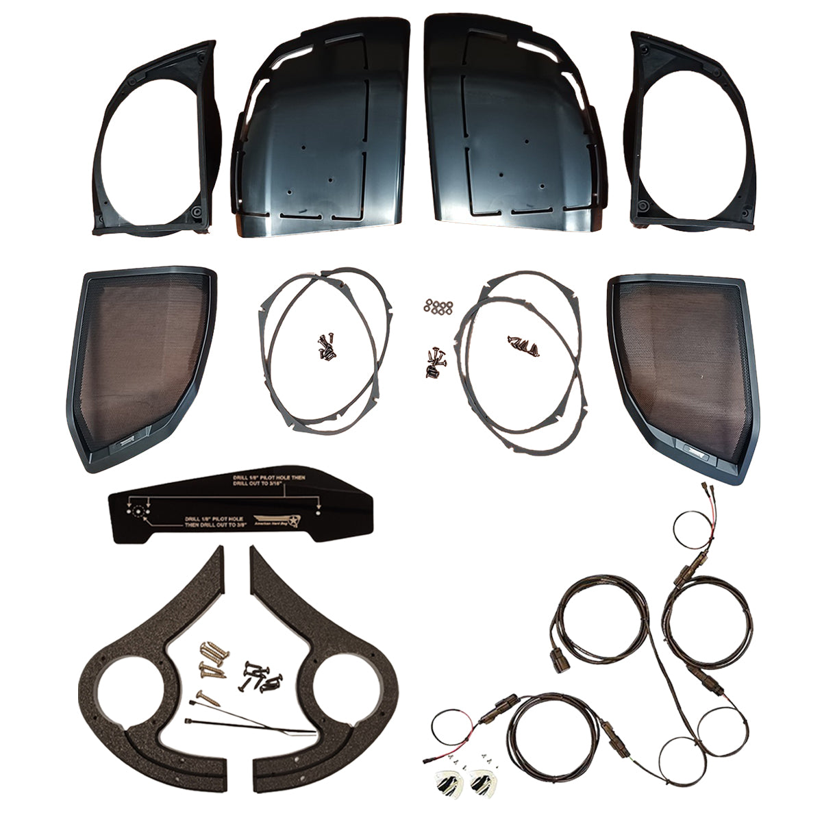 American Hard Bag cut in kit with backbone harness and tweeter bridge