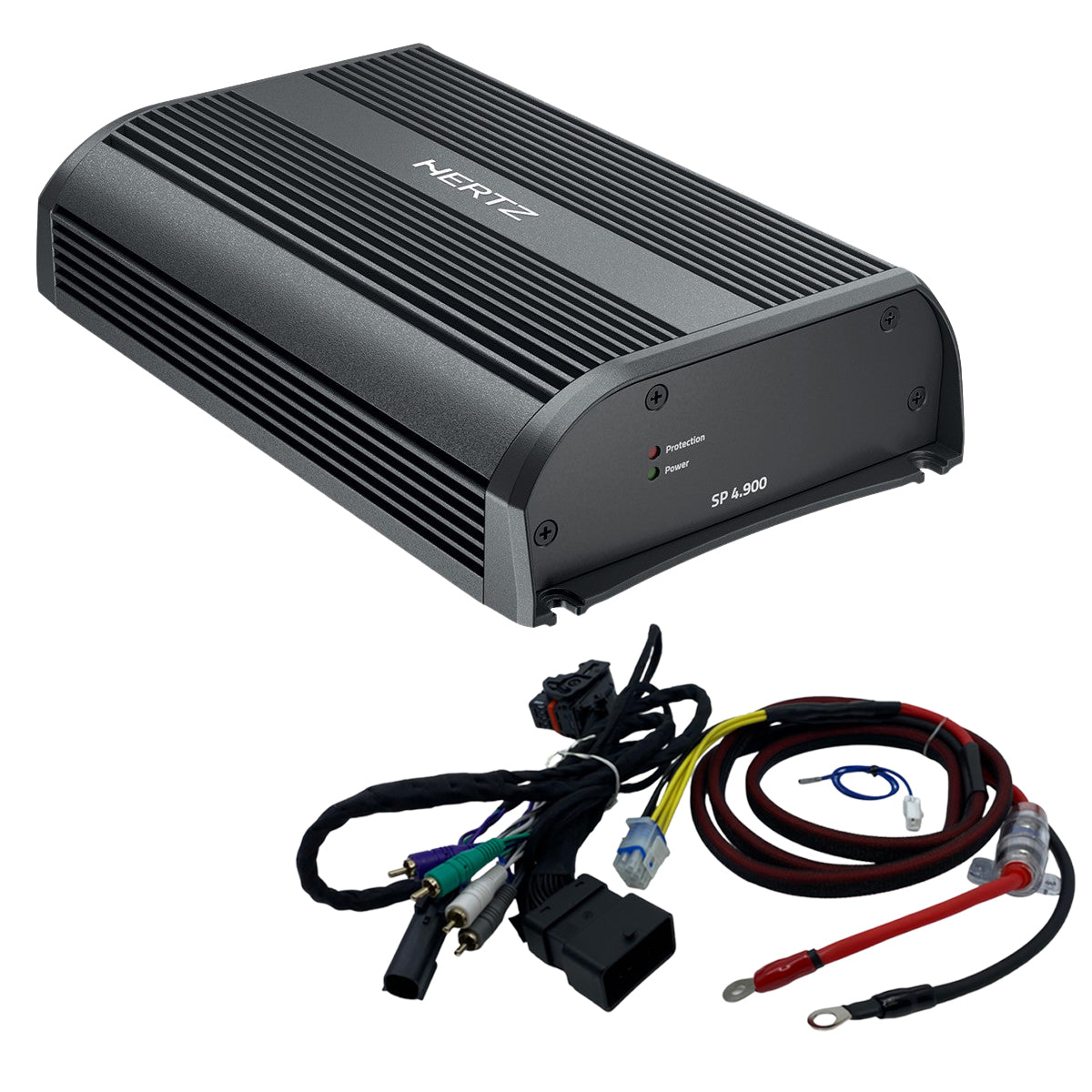 Hertz sp4.900 amp and harnesses for Harley fairing baggers