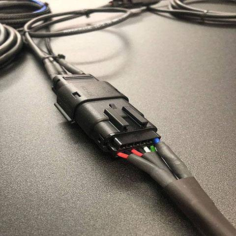 Close up of connector for bag harness