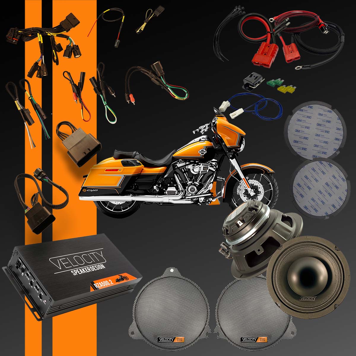 CVO Street Glide Velocity CoaxHorn Fairing Package   AHB-FP-14-PRO-CVO-SG