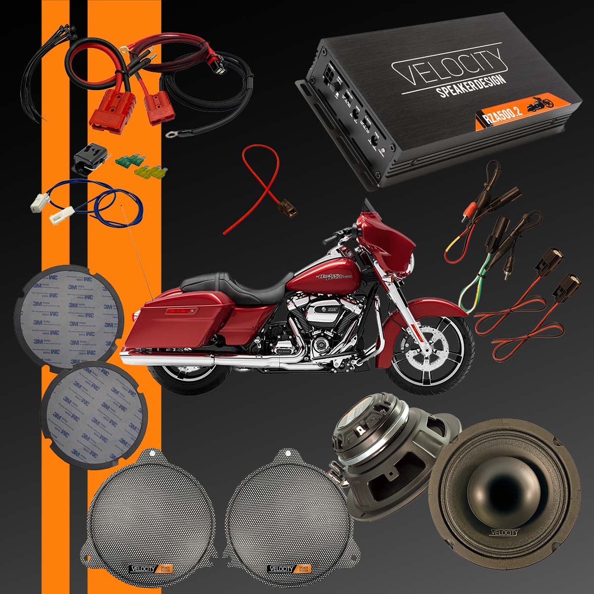 Full fairing system for 2014-2023 Street Glide using Velocity Equipment