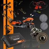 PRO Full Audio System for 2015-2023 Harley-Davidson CVO Road Glide models. Horn fairing speakers, high-power bag speakers, PRO amp, and plug-and-play wiring deliver loud, clean, highway-ready sound.
