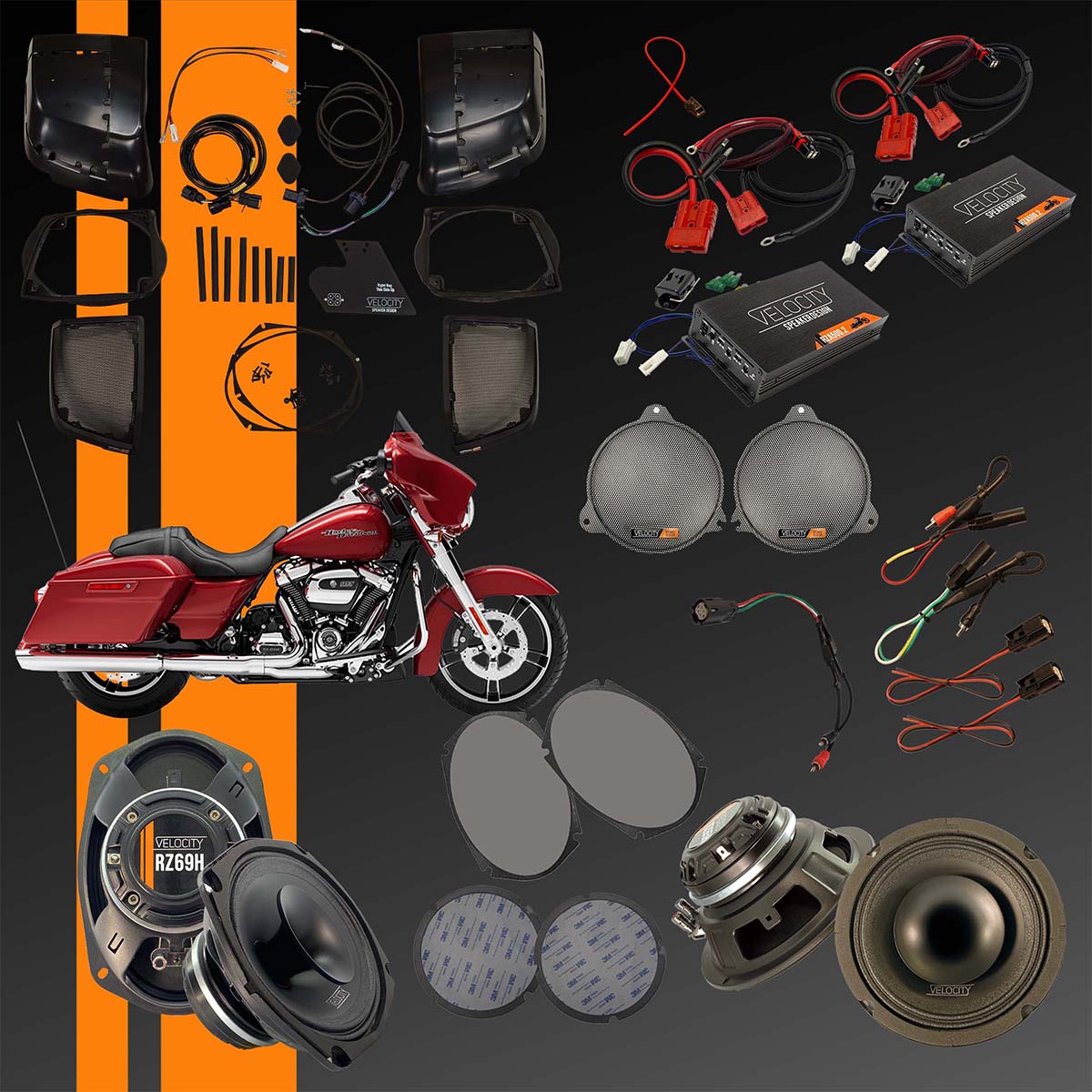 CoaxHorn by Velocity full system package for 2014-2023 Street Glides