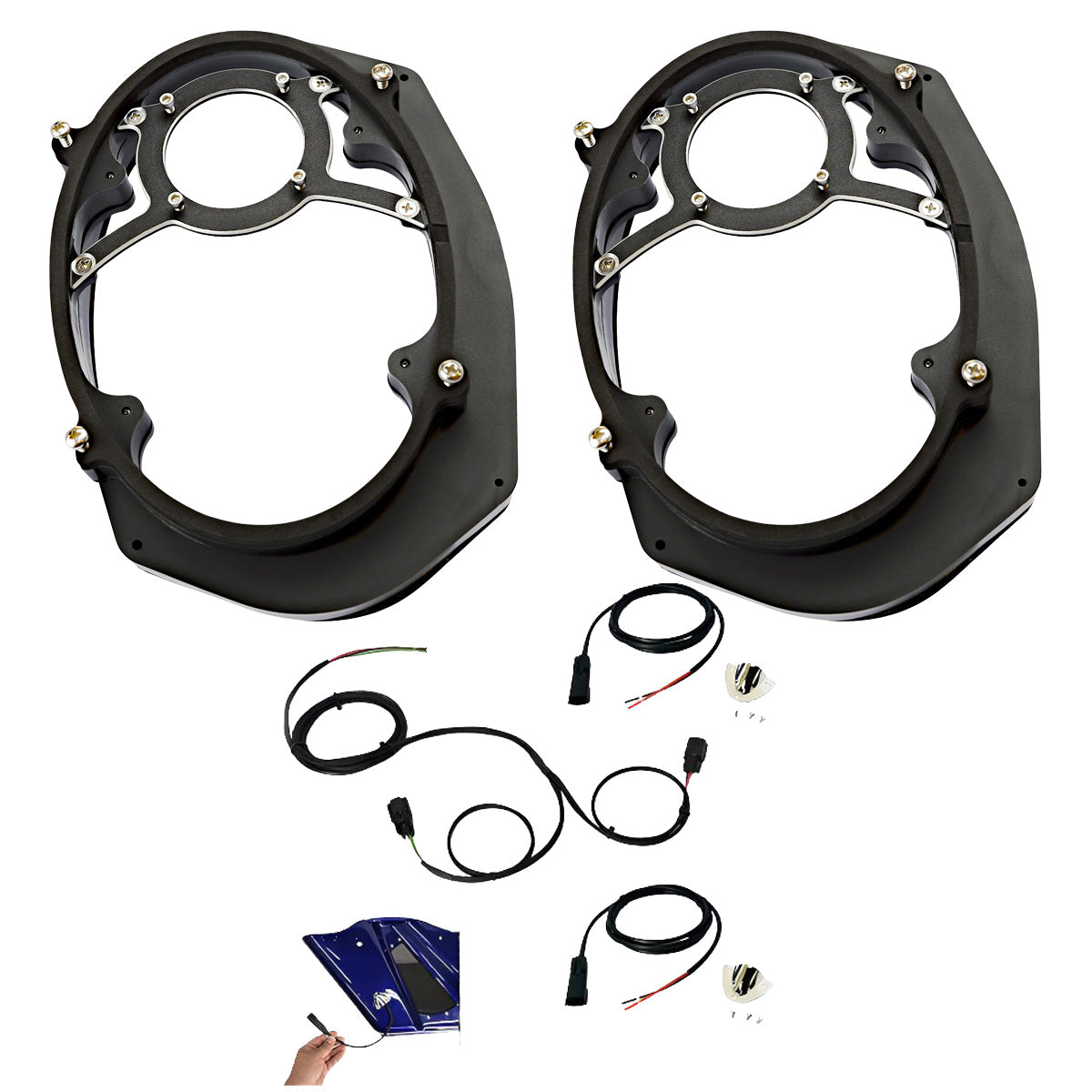Harley 5x7 to 6x9 Speaker Adapter Kit for Factory CVO Lids 2014