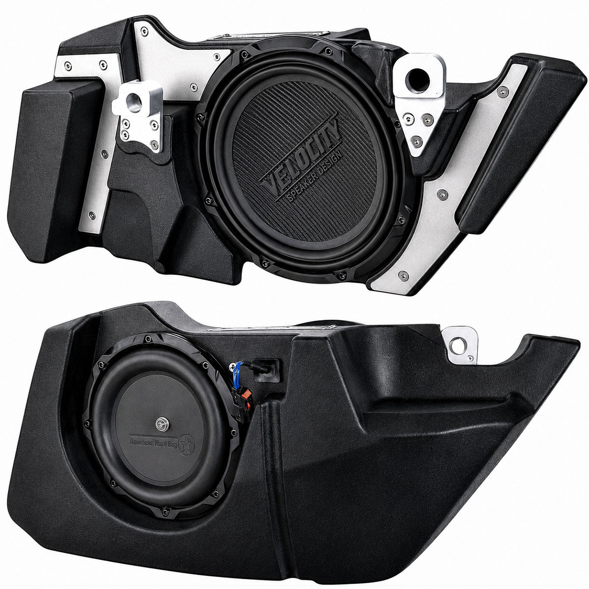 AMERICAN HARD BAG DROP IN SUB WITH VELOCITY 10" WOOFER FOR TOURING BAGGERS