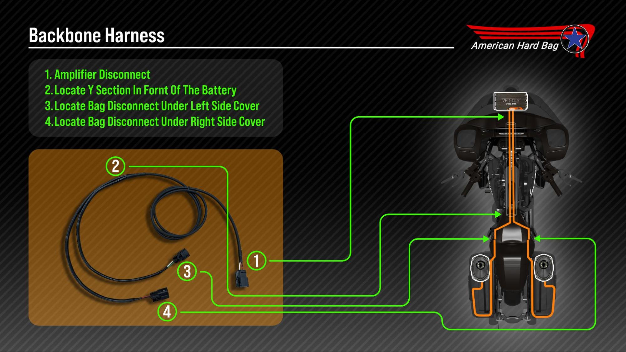 Factory radio rear speaker output connection