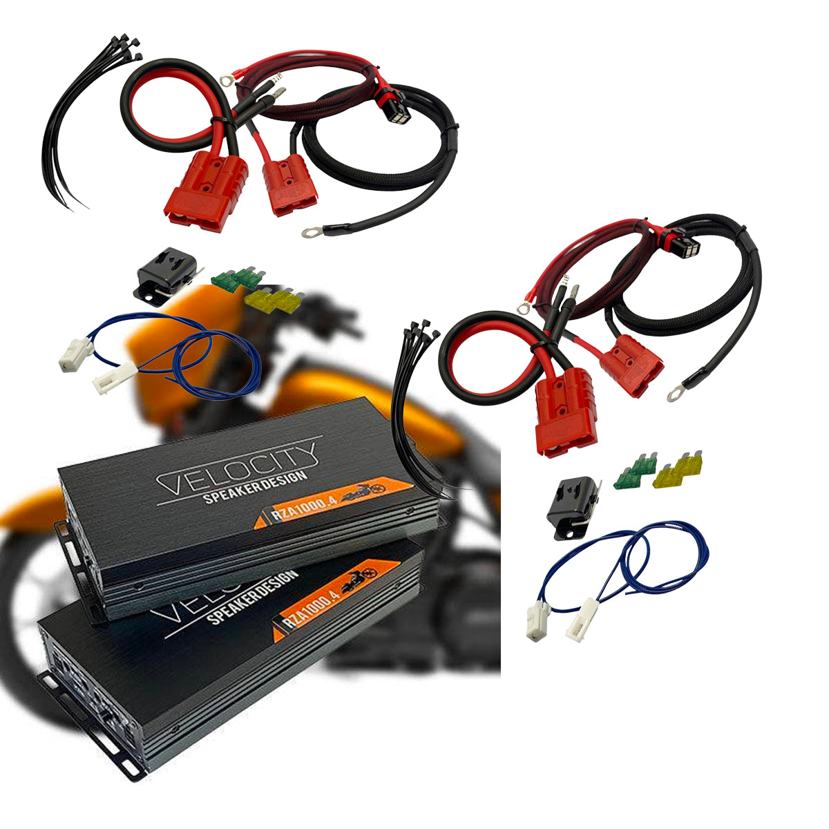 2200 Watt Velocity Double Trouble 8 Channel Amp Combo for Harley