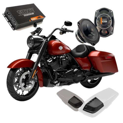 road king velocity  American Hard Bag, Harley motorcycle audio system Kit with speakers, amplifiers and Radio SoundStream Display Compatible with Select 2014+ Road Glide, Street Glide, Ultra & CVO Motorcycles, Harley-Davidson 