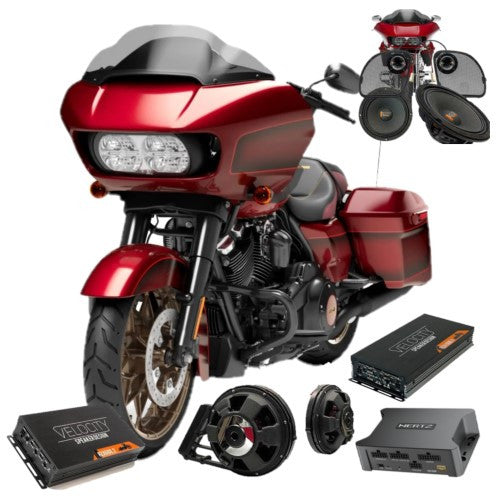 23 Road Glide Over Subs equipment American Hard Bag, Harley motorcycle audio system Kit with speakers, amplifiers and Radio SoundStream Display Compatible with Select 2014+ Road Glide, Street Glide, Ultra & CVO Motorcycles, Harley-Davidson