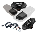 Hertz 6x9 with cut American Hard Bag, Harley motorcycle audio system Kit with speakers, amplifiers and Radio SoundStream Display Compatible with Select 2014+ Road Glide, Street Glide, Ultra & CVO Motorcycles, Harley-Davidson 