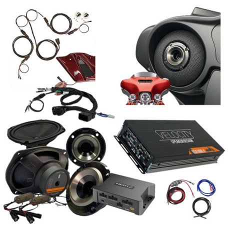 sg over equip American Hard Bag, Harley motorcycle audio system Kit with speakers, amplifiers and Radio SoundStream Display Compatible with Select 2014+ Road Glide, Street Glide, Ultra & CVO Motorcycles, Harley-Davidson