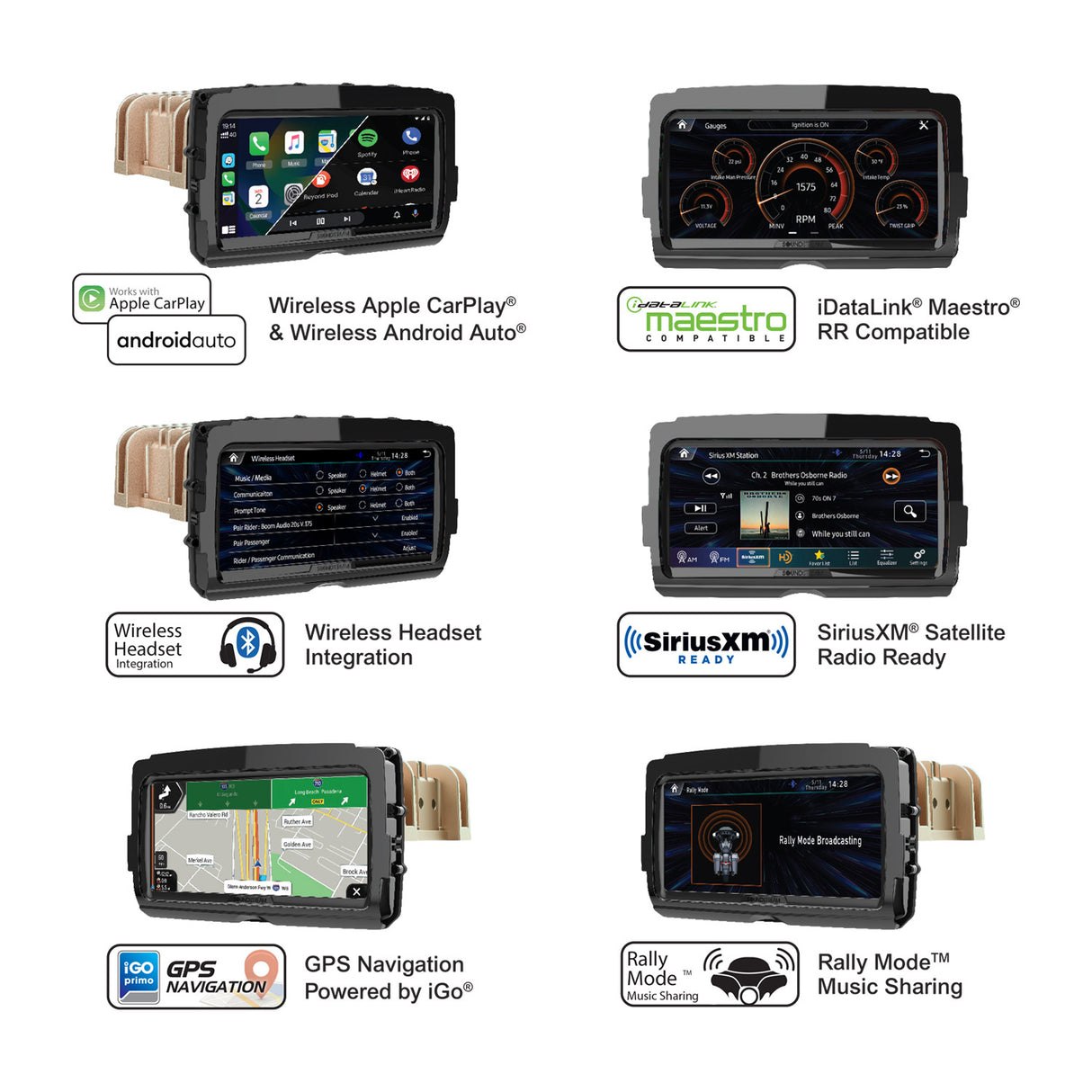 SoundStream Reserve PPI Radio American Hard Bag, Harley motorcycle audio system Kit with speakers, amplifiers and Radio SoundStream Display Compatible with Select 2014+ Road Glide, Street Glide, Ultra & CVO Motorcycles, Harley-Davidson