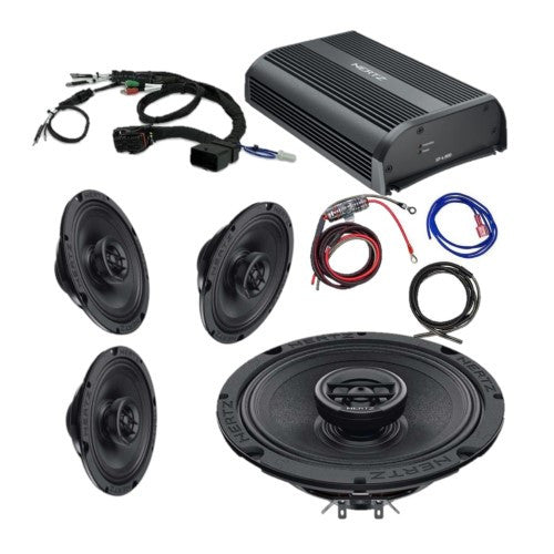 Hertz Coax Ultra American Hard Bag, Harley motorcycle audio system Kit with speakers, amplifiers and Radio SoundStream Display Compatible with Select 2014+ Road Glide, Street Glide, Ultra & CVO Motorcycles, Harley-Davidson 