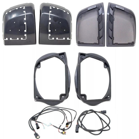 American Hard Bag, Harley motorcycle audio system Kit with speakers, amplifiers and Radio SoundStream Display Compatible with Select 2014+ Road Glide, Street Glide, Ultra & CVO Motorcycles, Harley-Davidson