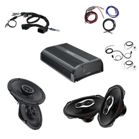 Hertz 2023 SG Equipment Hertz Speakers American Hard Bag, Harley motorcycle audio system Kit with speakers, amplifiers and Radio SoundStream Display Compatible with Select 2014+ Road Glide, Street Glide, Ultra & CVO Motorcycles, Harley-Davidson