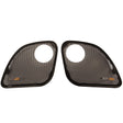 Pair of black mesh grills on a white background with tweeter provision for 2015-2023 Road Glide