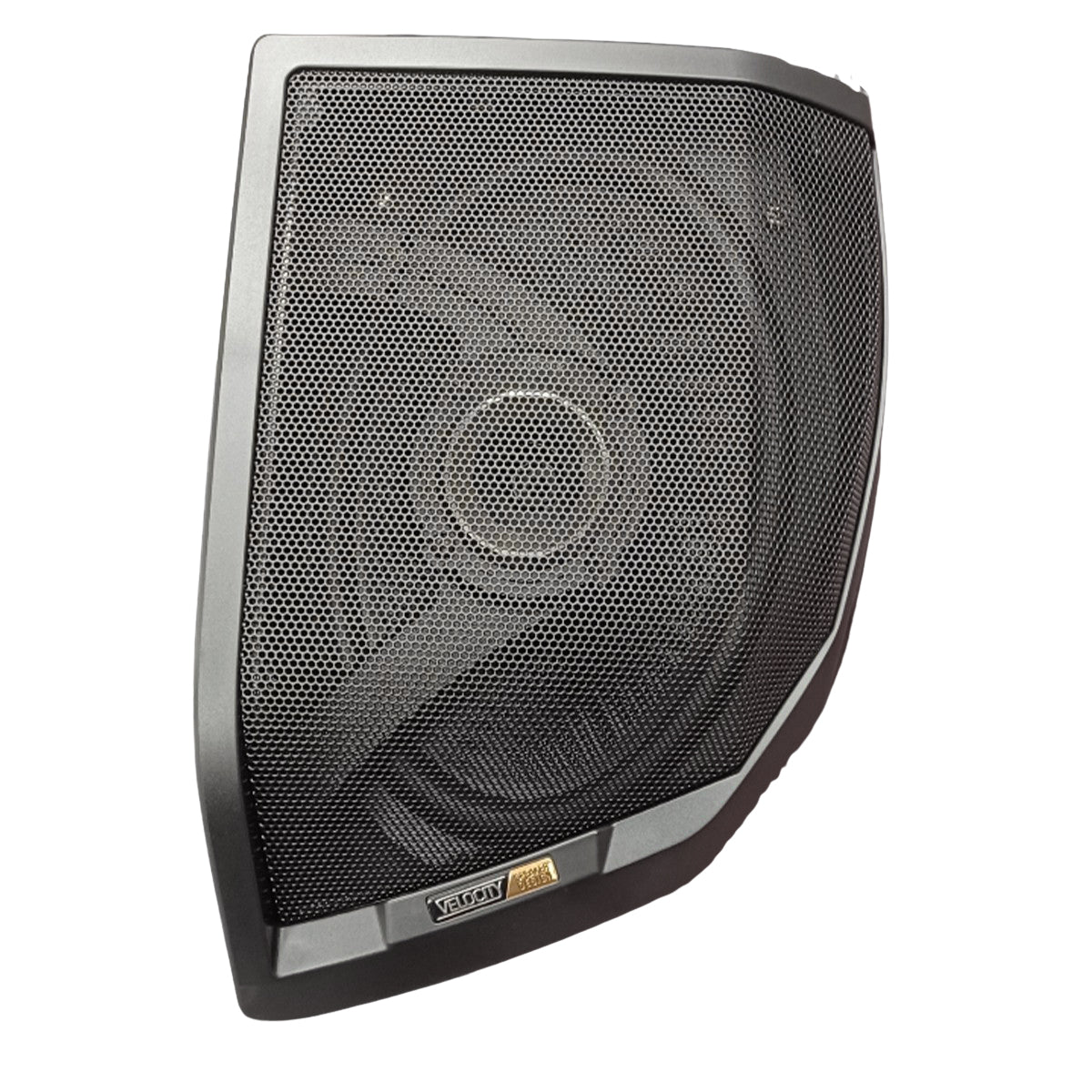 Velocity tweeter bridge shown installed in velocity cut in kit with horn tweeter