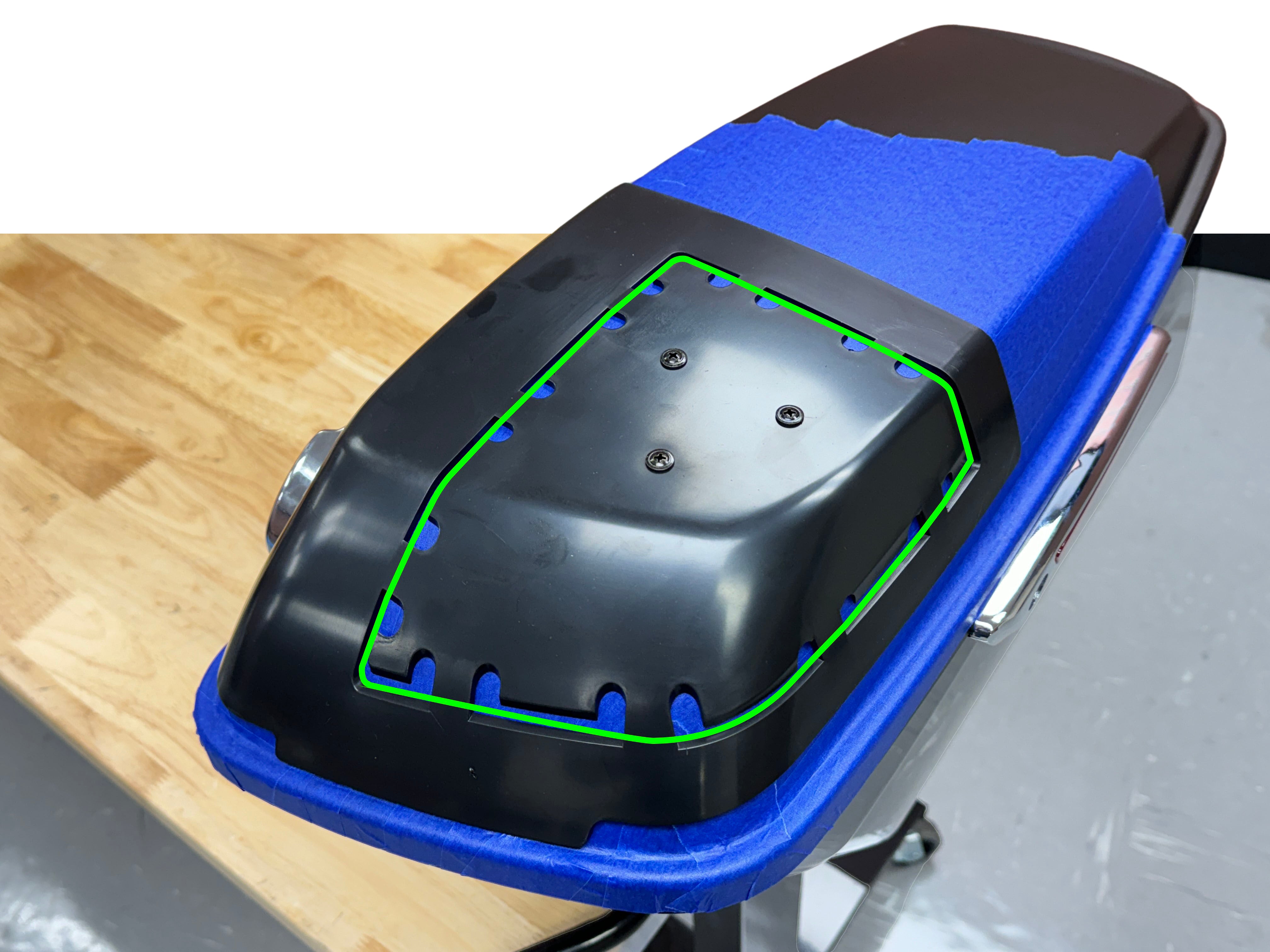Step 2 template mounted to lid
