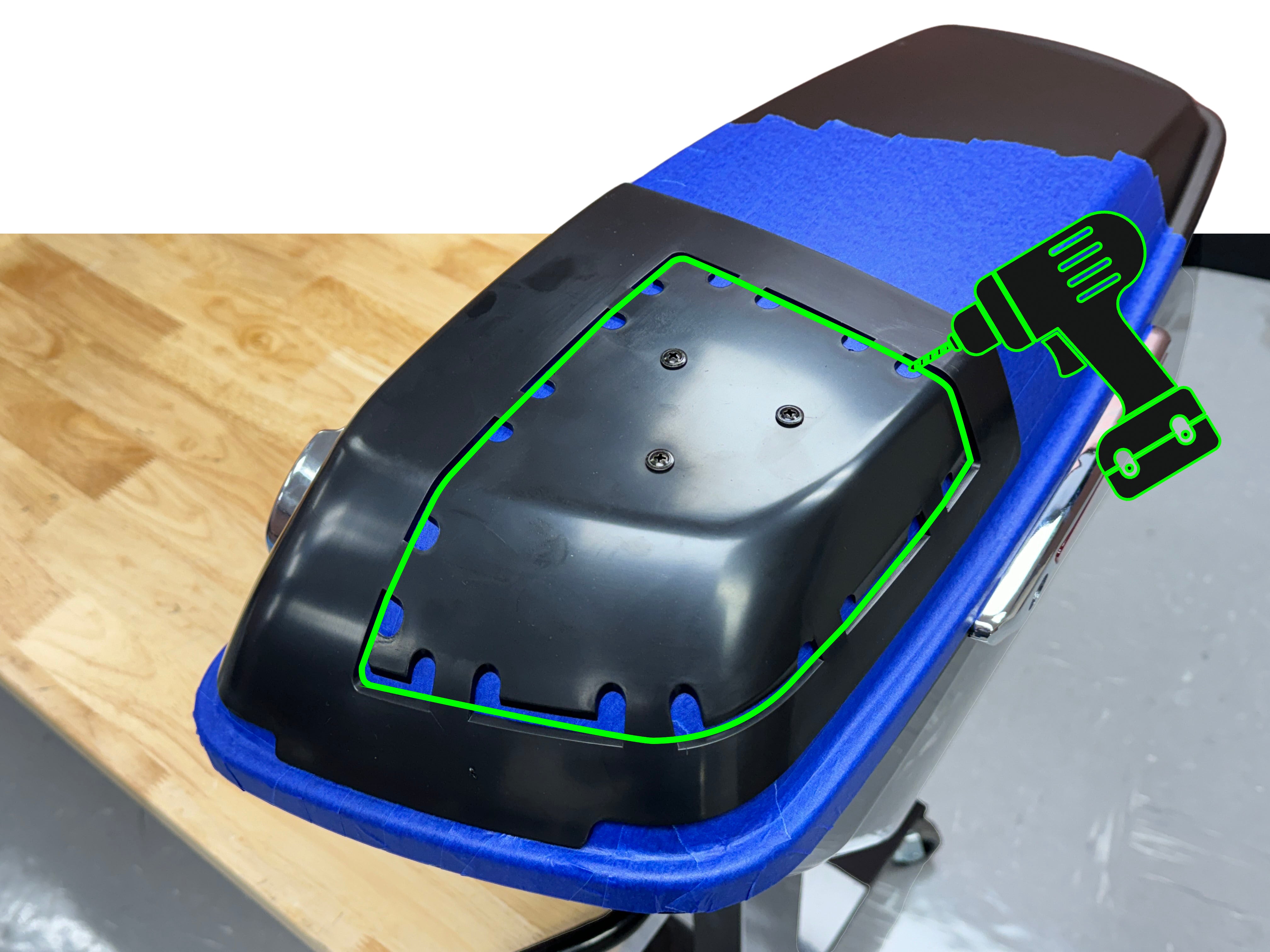 Step 4 cutting around template