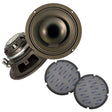 Speaker with Velocity branding and two adhesive acoustically transparent skins