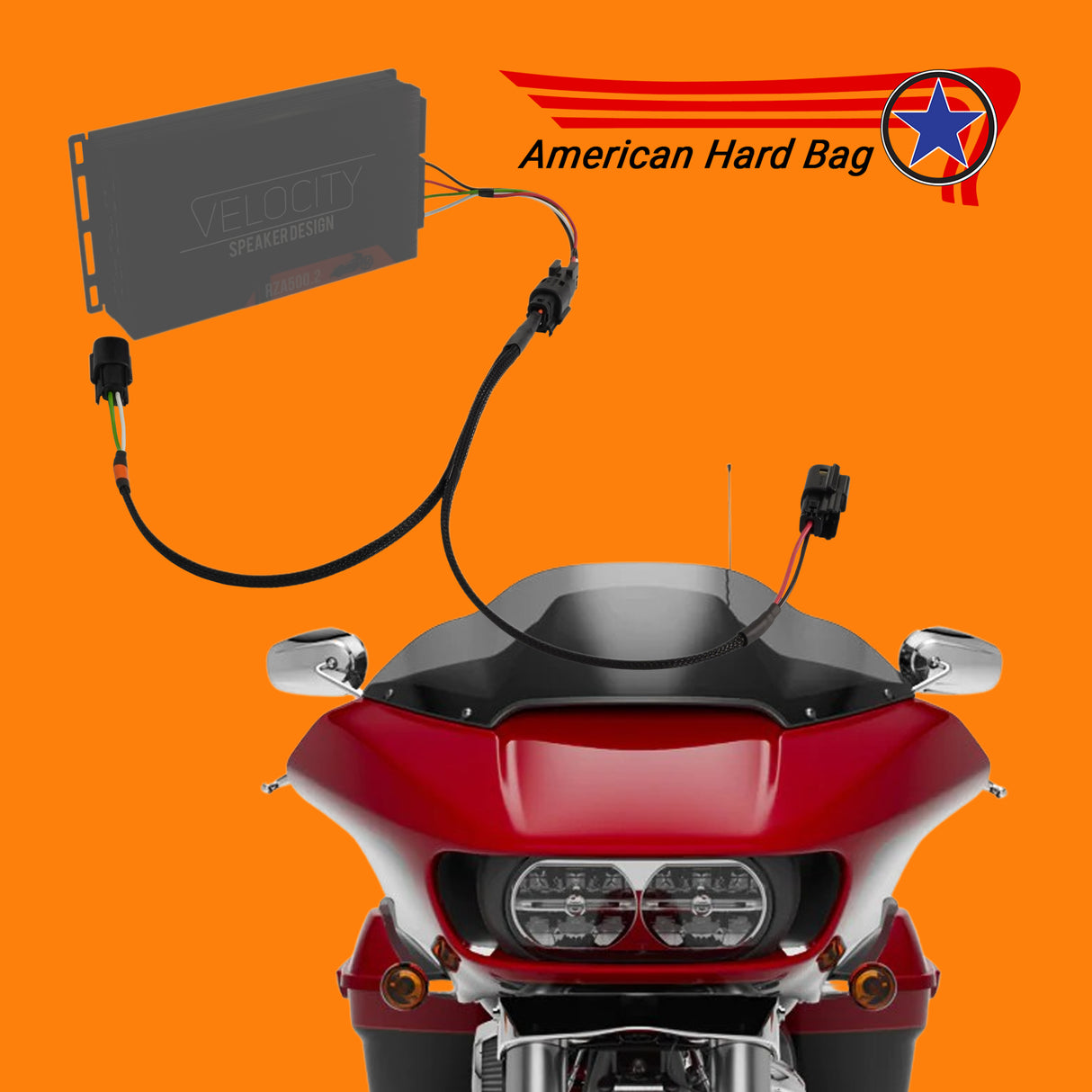 Fairing speaker wire harness for 14-up bagger for aftermarket amplifiers